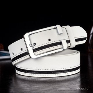 Cinto De Couro Genuíno De Homem Fivela Moda Casual Versão Coreana Vaca JF5146