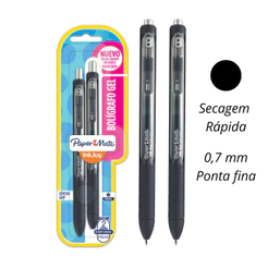 Caneta Gel Inkjoy 0.7 mm Retrátil PRETA - PAPER MATE - BLISTER 2 UND