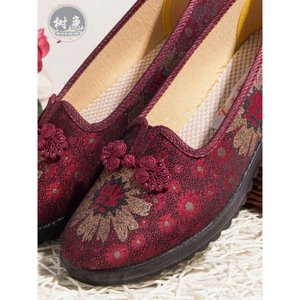 Velho pequim sapatos de pano sapatos femininos novos sapatos femininos idosos de meia-idade antiderrapante sola macia co