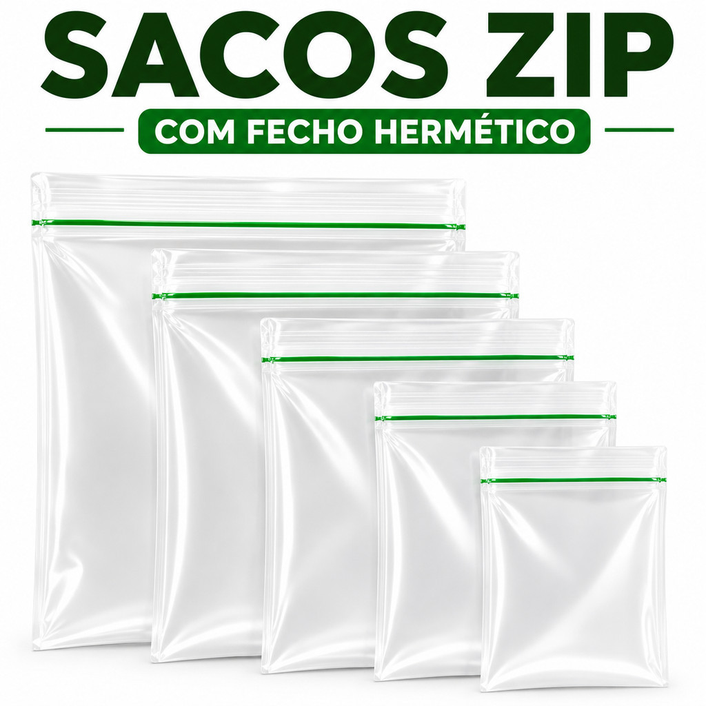 Sacos Zip Vabene Alta Vedação Para Alimentos E Objetos