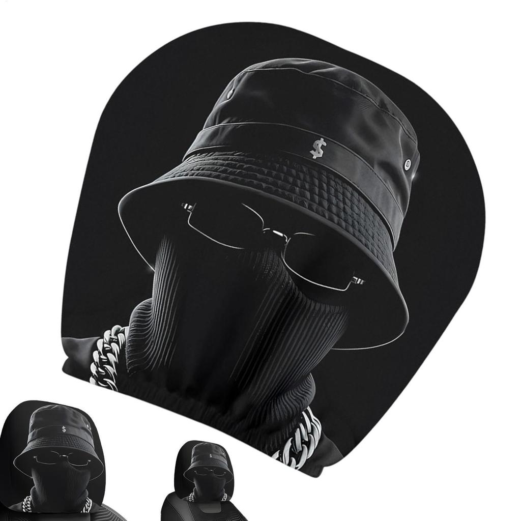 Capa Dupla Face Para Encosto De Cabeça De Carro , Acessórios Interiores , Protetor Elástico Mascarado Caminhão Automotiv