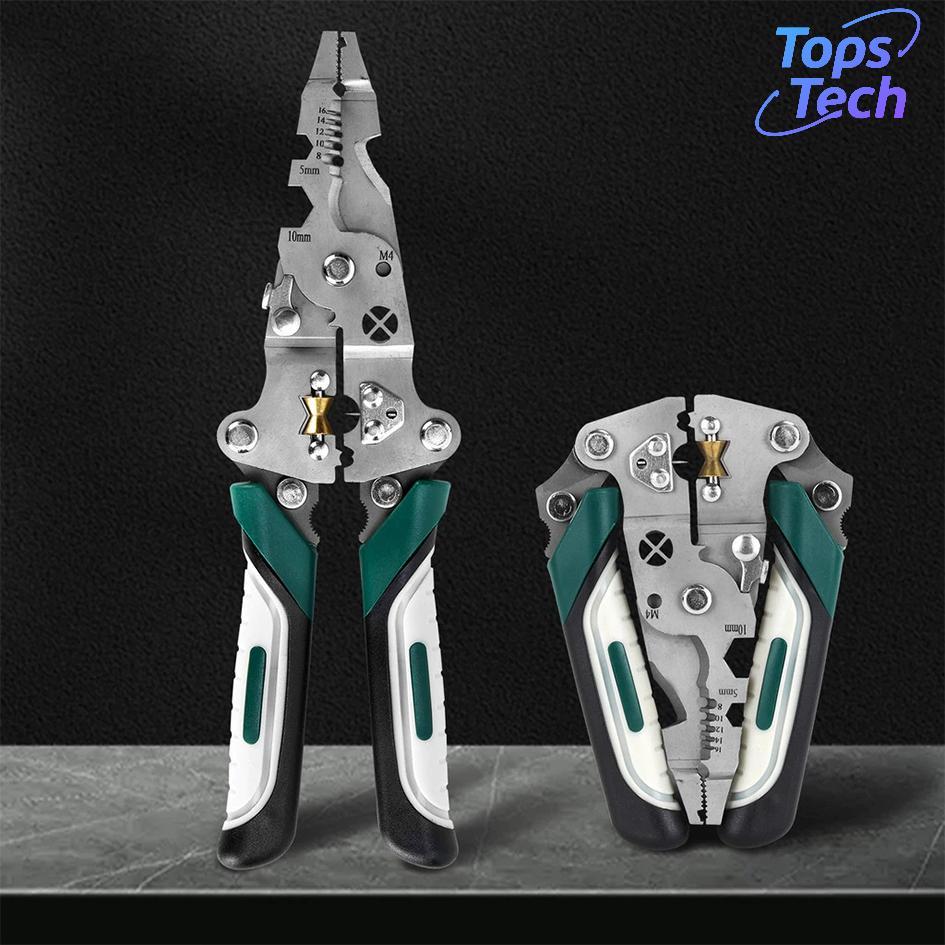 Alicate Automático Decapador Crimpador Eletricista Descacador Fios Decapador Fio Automático 18 Em 1-Tops