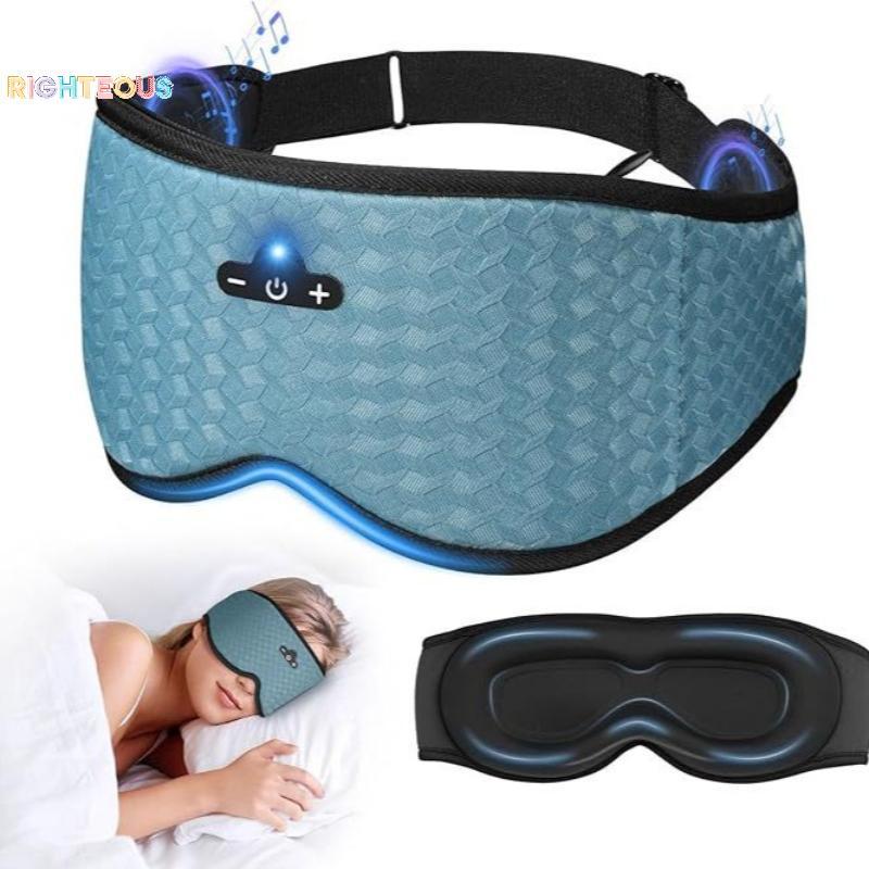 Imagem Rightrous 3D Sono Máscara De Olho Sem Fio Fones De Ouvido Macio Ajustável Lavável Para Travessas Laterais Meditação Viag