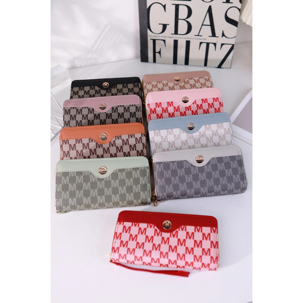 Carteira de parede carteira feminina estilo longo zíper duplo grande capacidade embreagem simples moda saco do telefone
