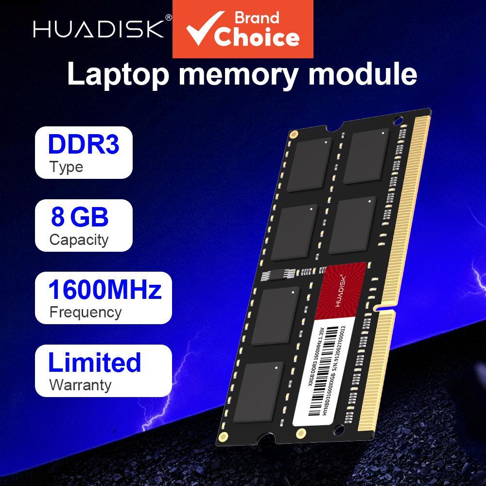 Memória RAM para Notebook HUADISK DDR3 1600MHz 8GB 204 Pinos, Compatível com Intel e AMD