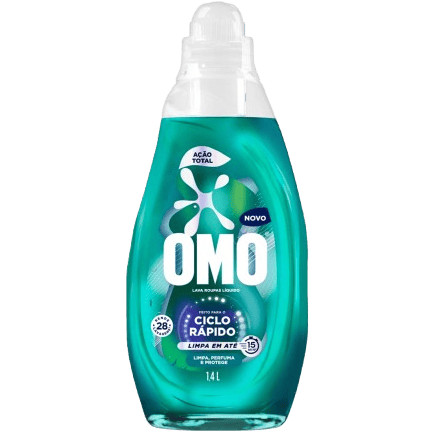 Omo Lava-Roupas Líquido Ciclo Rápido Ação Total Frasco 1.4L