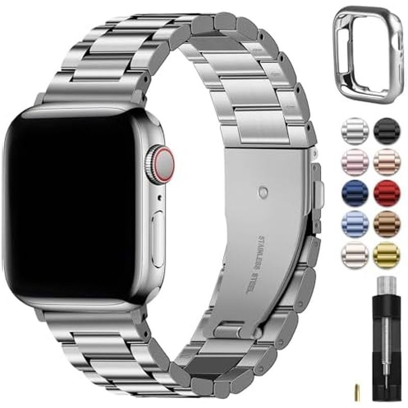 Pulseira Fullmosa Compatível Com Apple Watch 44 Mm 45 42 , iWatch De Aço Inoxidá
