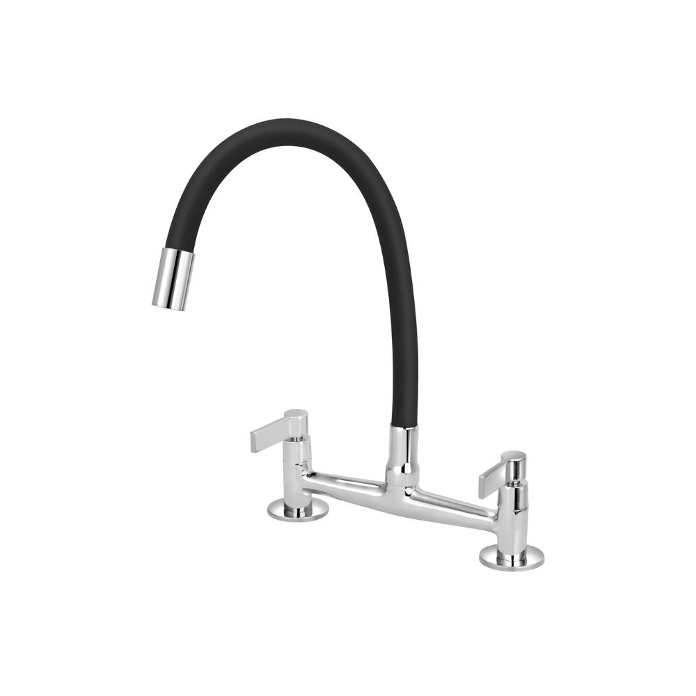 Torneira Misturador Gourmet Preto Flexível Cozinha Pia Mesa Agua Quente Fria Movel