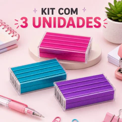 Kit com 3 Grampos para Grampeador Colorido 26/6 1000Un Galvanizado- BRW