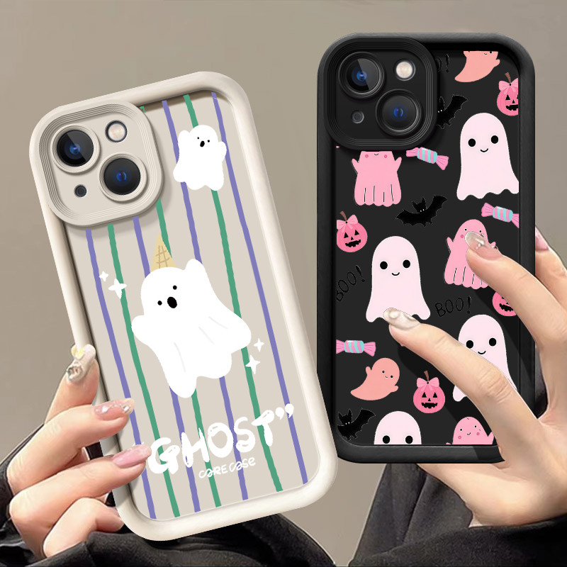 Rosa Halloween Fantasma Impressão Caso De Telefone Compatível Para Samsung A15 A21S A22 A23 A24 A25 A31 A32 A33 A34 À Pr