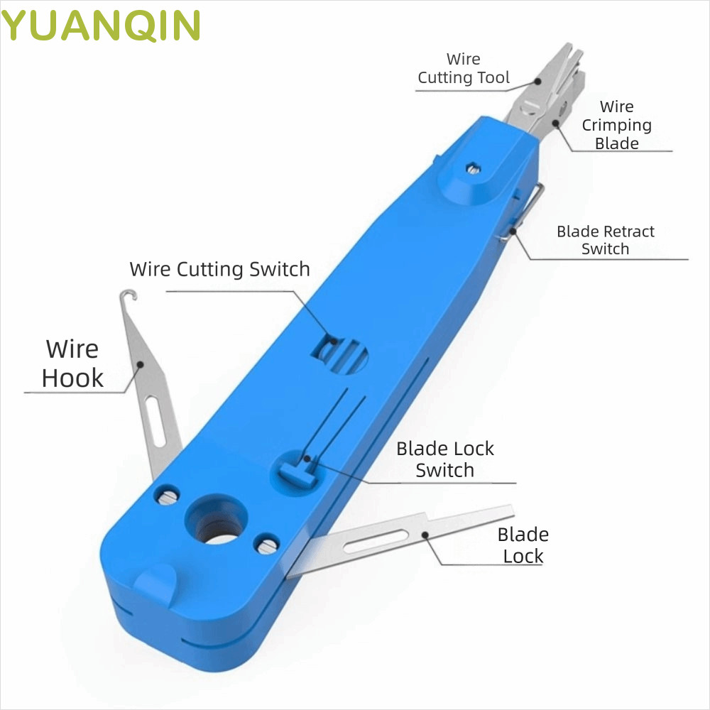 Kit De Ferramentas De Rede YUANQINZT , Ferramenta De Perfuração De Alça Ergonômica Cinza Original Telecomunicações Com A