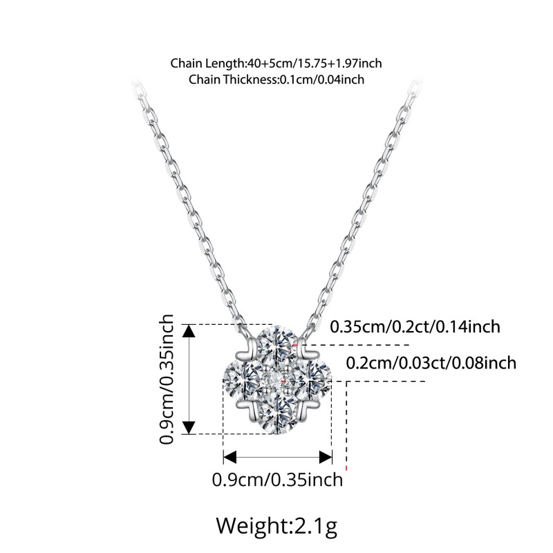 Bamoer 925 Prata Esterlina Moissanite Colar Trevo De Quatro Folhas Jóias Para Presente Feminino Com Certificado · foto 2
