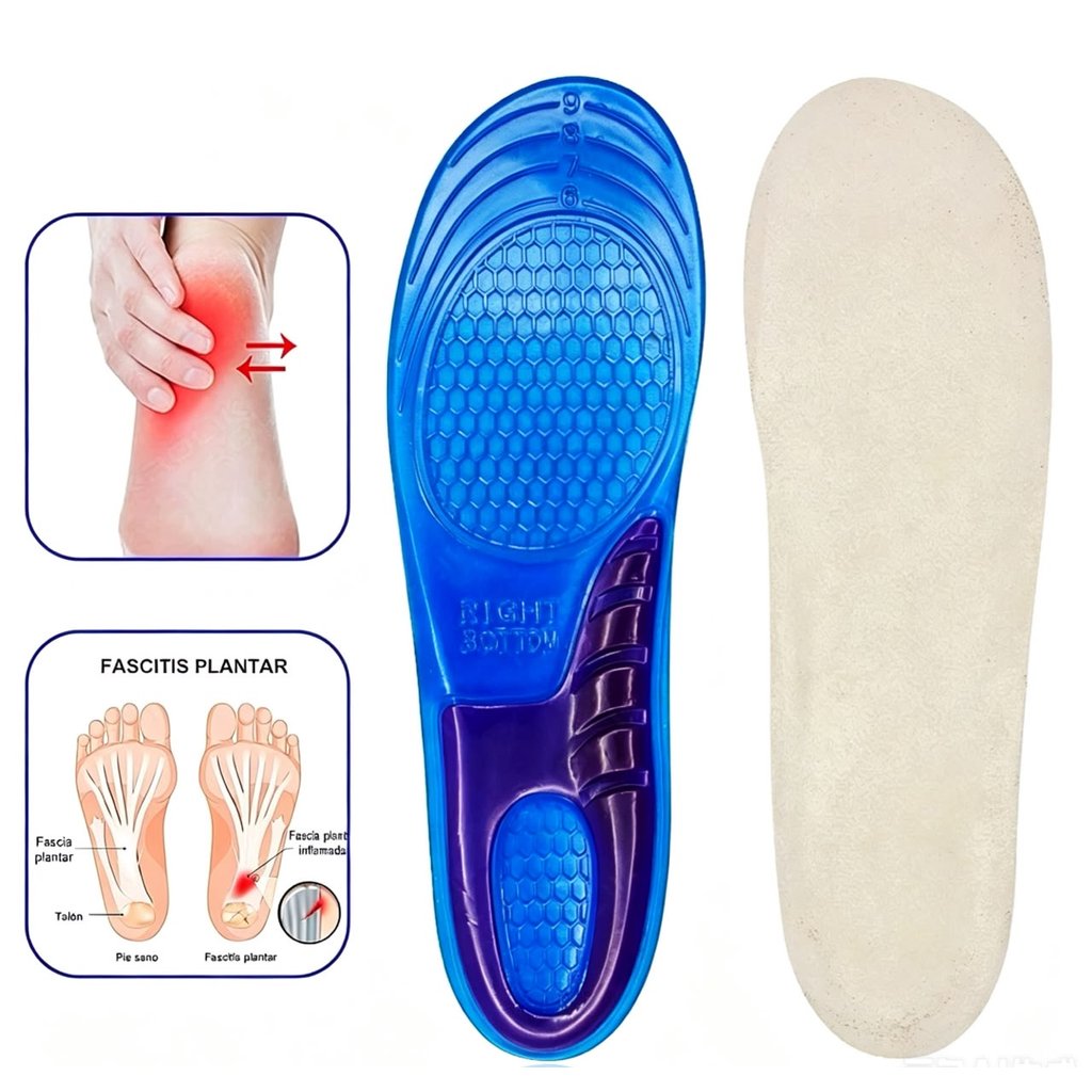 Palmilha Ortopédica Gel de Silicone para Dores nos Pés Anti Impacto para Sapato geracao