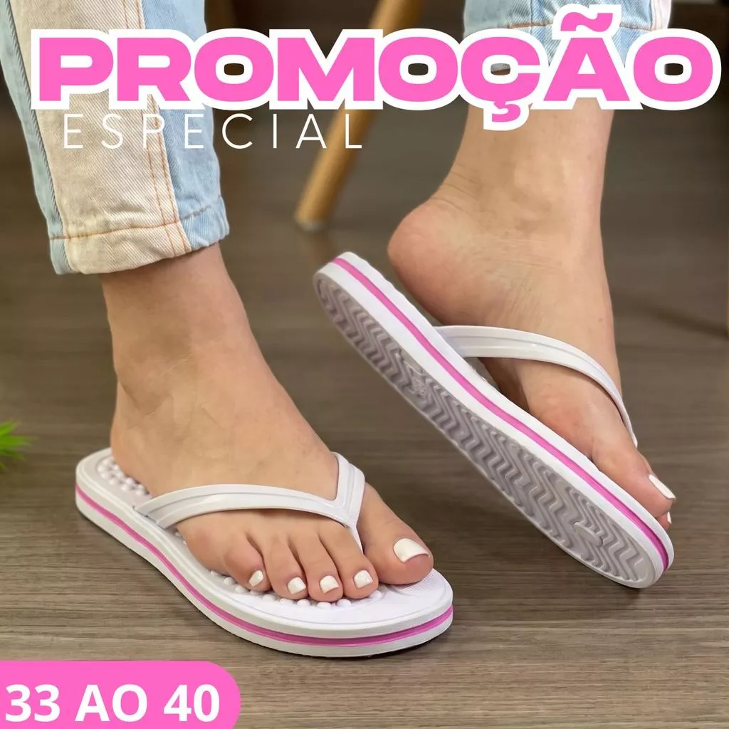 Chinelo Feminino Casual com Palmilha Macia e Massageadora Ideal para Verão Praia e Lazer