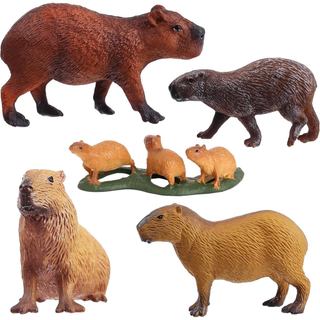 Figuras de Animais, 5 Peças de Figuras de Capivara de Plástico para Projetos Científicos, Brinquedos Educativos, Decoraç