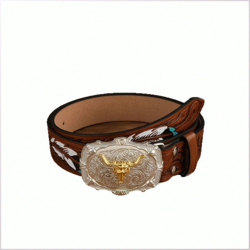 Belt Excellent Craftsmanship Western Denim Style Belt Personality Vintage Carved Flower