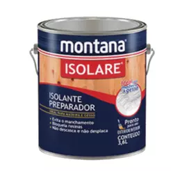 Isolare Isolante Preparador para Madeiras e Gesso Evita Manchamento Incolor Fosco 3,6lts Montana