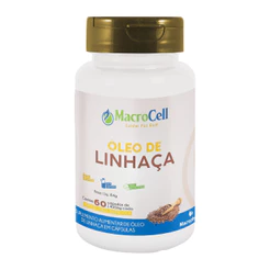 Óleo de Linhaça Dourada 60 Cápsulas MacroCell (Rico em Ômega 3 ALA)