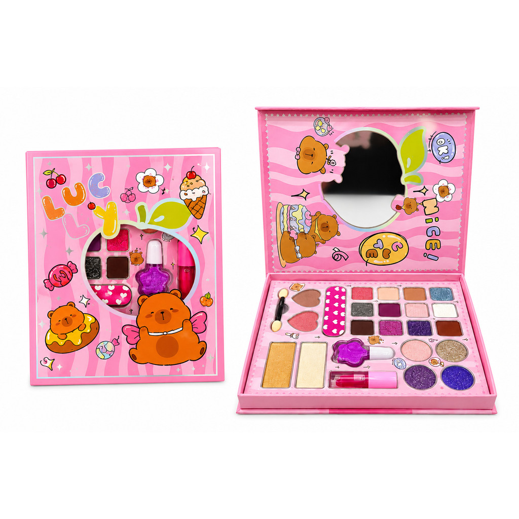 Kit Maleta Maquiagem Infantil Conjunto De Acessórios Completa Menina Gloss