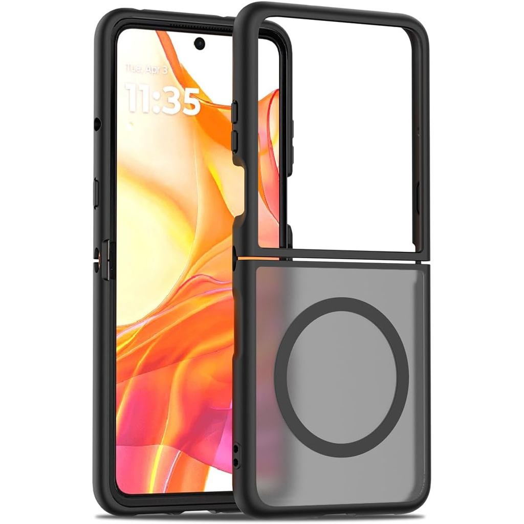 Para Motorola Razr 70 Ultra/60 2026 2025 Capa Preta Magnética Translúcida Fosca 
