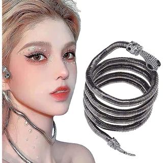 Colar de Cobra Criativo Lanmino, Colar de Cobra Punk, Colar Multifuncional, Colar de Cobra Flexível, Joia Choker, Pulsei