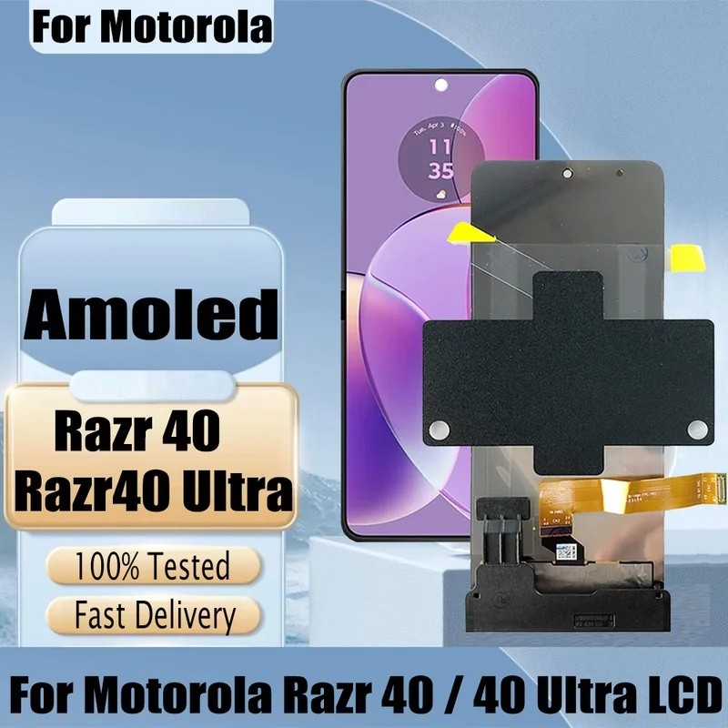 AMOLED Para Motorola Razr 40 LCD XT2323-1 Display Dobrável Tela De Toque Digitad