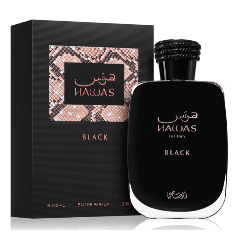 Rasasi Hawas Black For Him 100ml | Perfume Árabe Masculino Amadeirado — R$ 138,89 em Shopee, 49% OFF