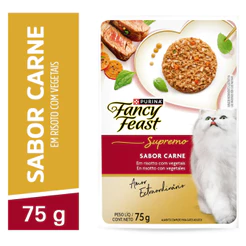Sachê para Gatos Caixa de Sachê para Gato Fancy Feast Supremo Carne 75g Ração Úmida para Gatos 15 Un