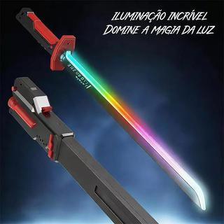 Espada 80/46cm Laser Infantil Intergaláctica Spark com Luz Som e Efeito Fumaça LED SAMURA