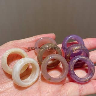 Ordem esquerda ~ anel japonês rosa dourado anel de resina pequeno Design exagerado sentir ampla mancha anel roxo