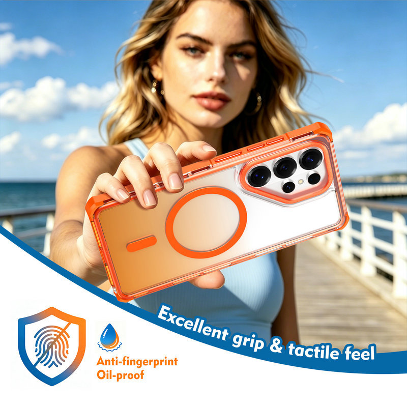 Capa De Telefone Transparente Magnética Anti-Choque Quad Angle Samsung Galaxy A36 A56 A37 A57 A27 A06 A26 5G S24 S25 S26