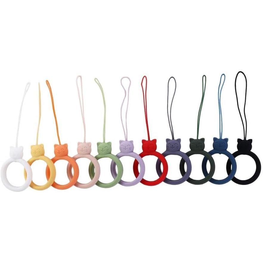 Kopida 11 Peças de Cordão de Silicone para Celular, Anel de Dedo Multicolorido para Pendurar no Celular, Cordão Criativo