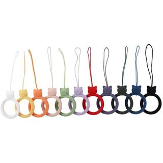 Kopida 11 Peças de Cordão de Silicone para Celular, Anel de Dedo Multicolorido para Pendurar no Celular, Cordão Criativo