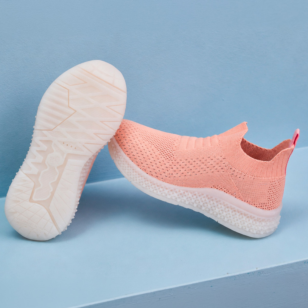 Tênis Infantil Menina Kidy Illusion Tec Nude Slip On Calce Fácil Confortável Lev