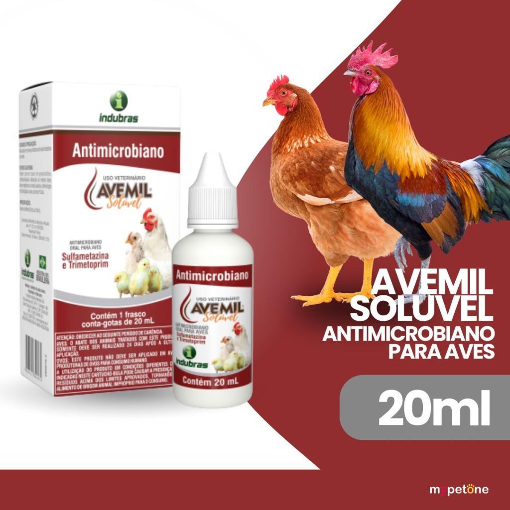 Kit 3 Avemil Solúvel 20ml Antimicrobiano Para Aves — imagem 2 de 2