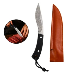 Faca de Esfolar 17cm Aço Forjado Profissional Com Bainha Cabo Ergonômico Churrasco Açougue