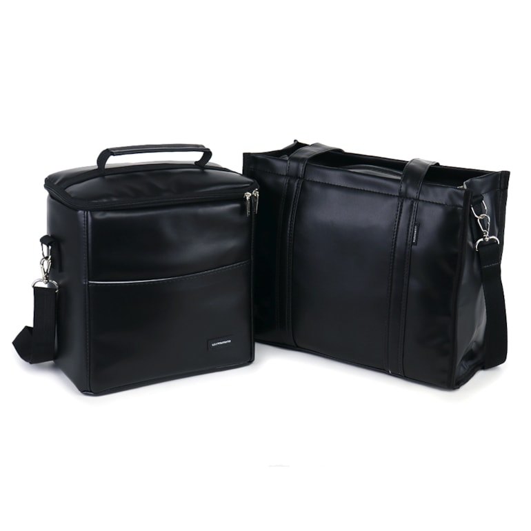 Kit Bolsa Tote Midi com Alça + Térmica Move Grande Preta