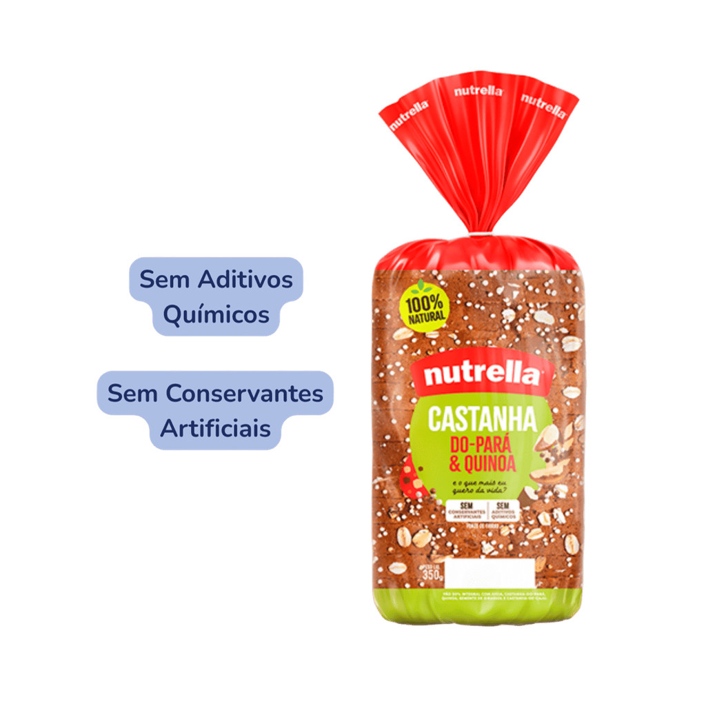 Nutrella Pão Castanha do Pará e Quinoa 350g
