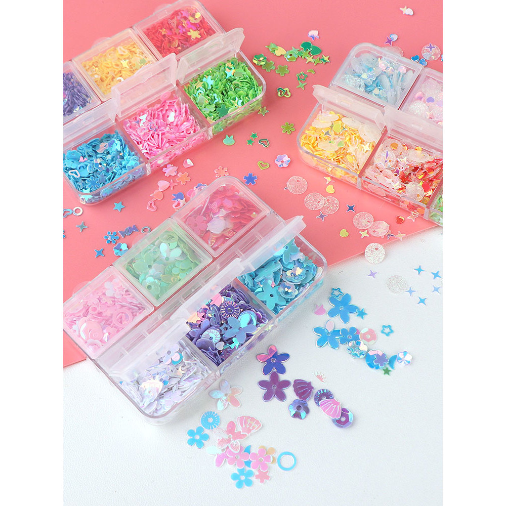 Ornamento área decorativa Glitter peça de plástico em pó roupas cor artesanal diy Material acessórios jardim de infância
