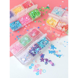 Ornamento área decorativa Glitter peça de plástico em pó roupas cor artesanal diy Material acessórios jardim de infância