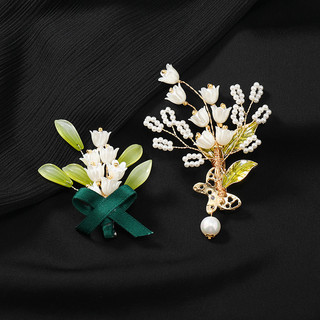 Mori feito à mão requintado pérola flor broche nicho Design lírio do vale broche All-Match elegante casaco pino