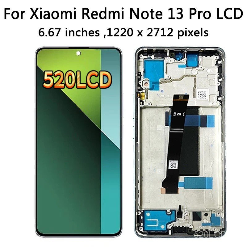 Tela AMOLED de 6,67" para Xiaomi Redmi Note13 Pro Note 13 5G 2312DRA50C, Display