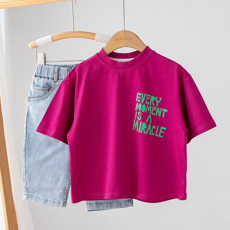 Meninos camiseta crianças puro algodão de manga curta camiseta menino impresso meia manga 2025 verão novo topo na moda r