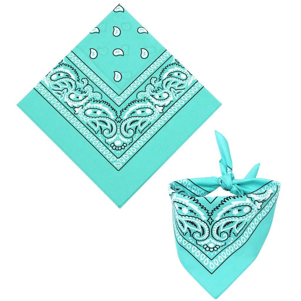 Bandana Estampada Lenço Verde Água