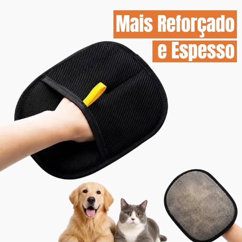 Luva Removedora de Pelos Eletrostática Reutilizável para Cães e Gatos, Limpeza Rápida de Pêlos Pet