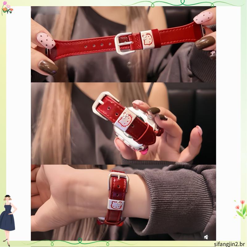 Adequado para Apple AppleWatchS10/11 Watch kt Cat Couro Macio Simples Weave iWat