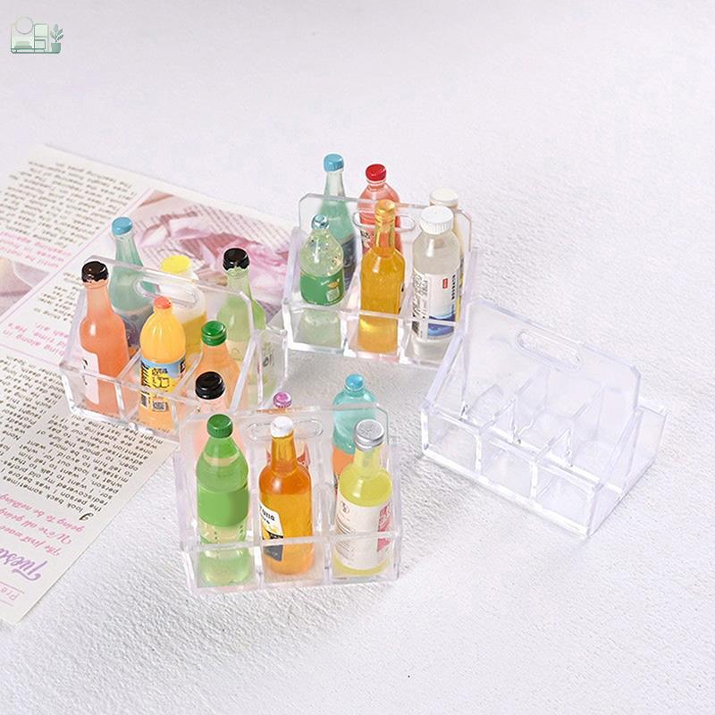 GAV 2 Pçs/1 Conjunto Mini Garrafa De Bebida Leite Base Cena Decoração Comida Jogar Casa De Boneca Brinquedo Modelo Quent