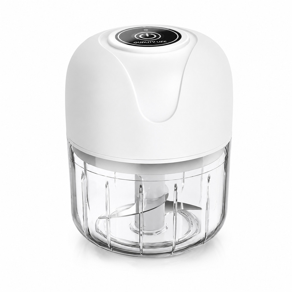 Mini Processador Elétrico 250ml USB Triturador de Alimentos Branco