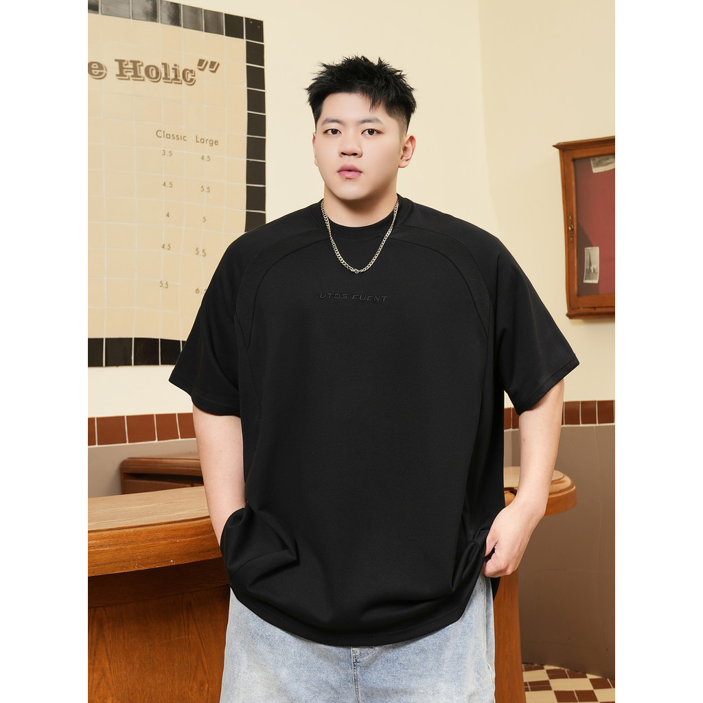 THE PANG Street Wear Plus Size Masculino Wear Verão Gordo Solto Manga Raglan Camiseta de Manga Curta Masculina Plus Fat 