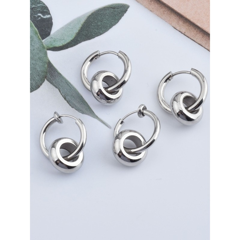 Brincos masculinos exclusivos da moda, brincos curtos de Metal sem desbotamento, Punk, sem piercing, clipes de orelha fe
